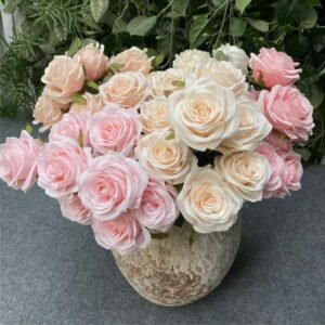 9-head bouquet of artificial roses