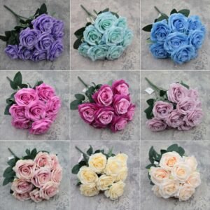 10 head artificial roses bouquet