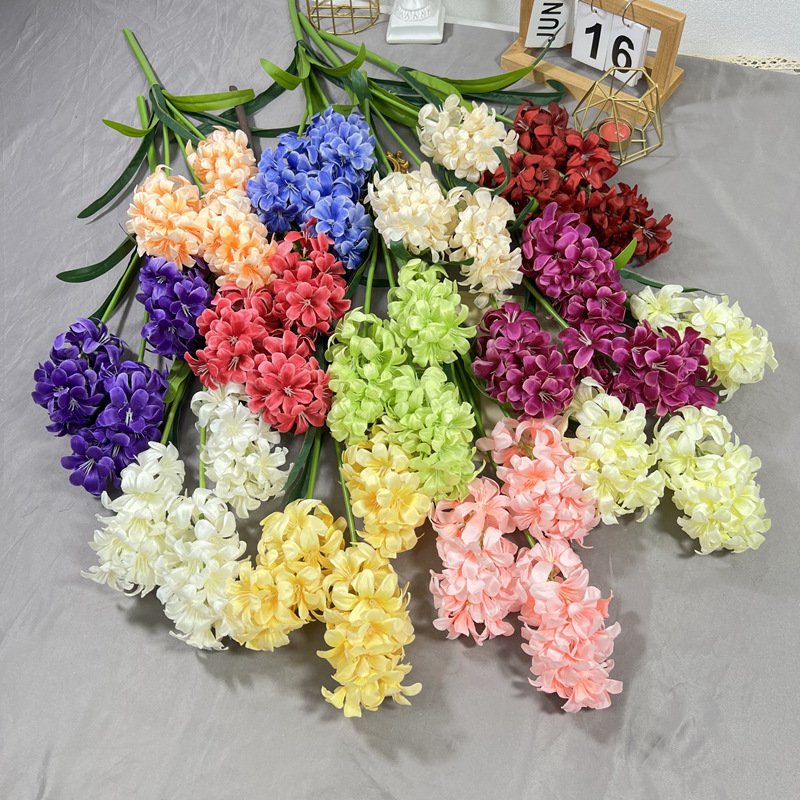 3-headed Artificial Hyacinth Silk Flowers