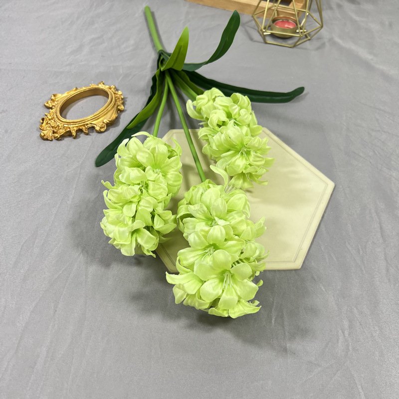 3-headed Green Artificial Hyacinth Silk Flowers