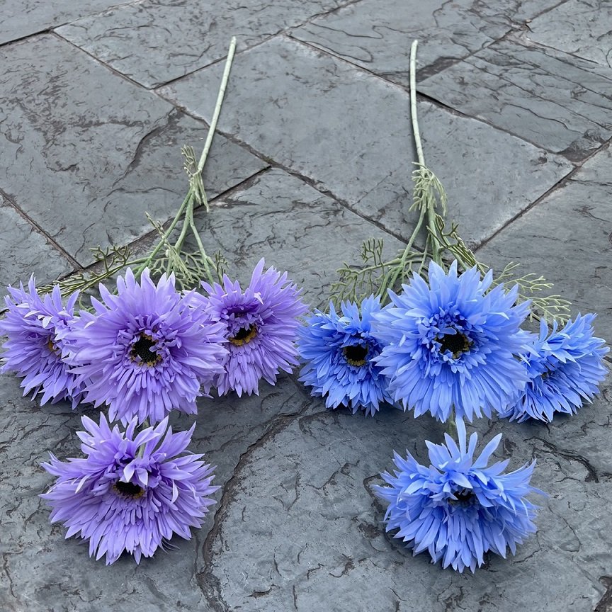 Long Stem 4-Head Gerbera Silk Flowers