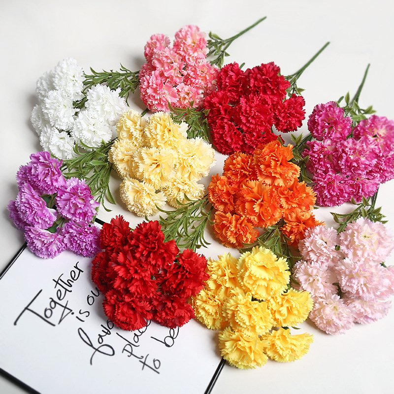 Artificial Carnation Silk Flower Bouquet
