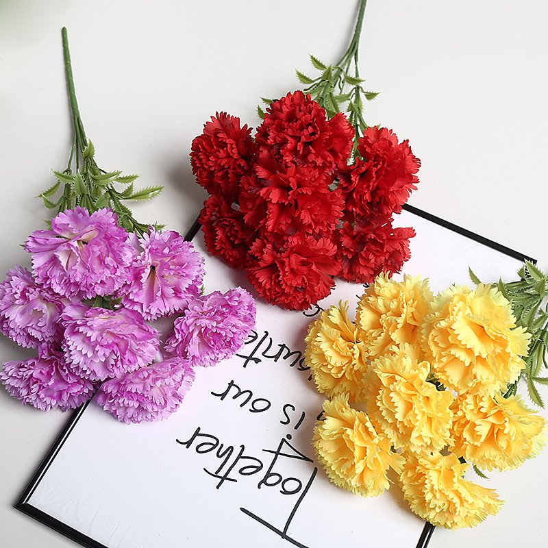 Artificial Carnation Silk Flower Bouquet