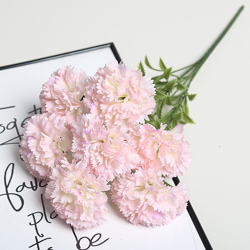 Light pink Artificial Carnation Silk Flower Bouquet