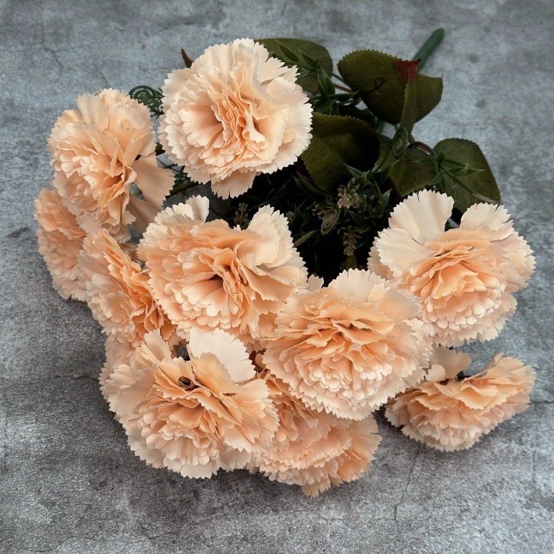 13-Head color Artificial Carnation Flower Bouquet