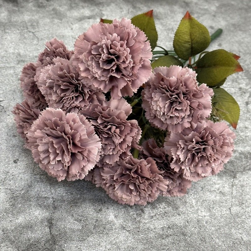 13-Head Red bean paste Artificial Carnation Flower Bouquet