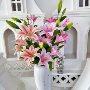6 head artificial lily flowers