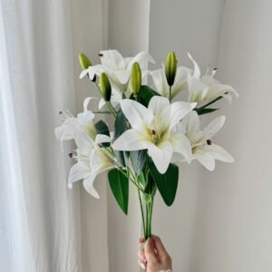 2 head artificial lily flowers
