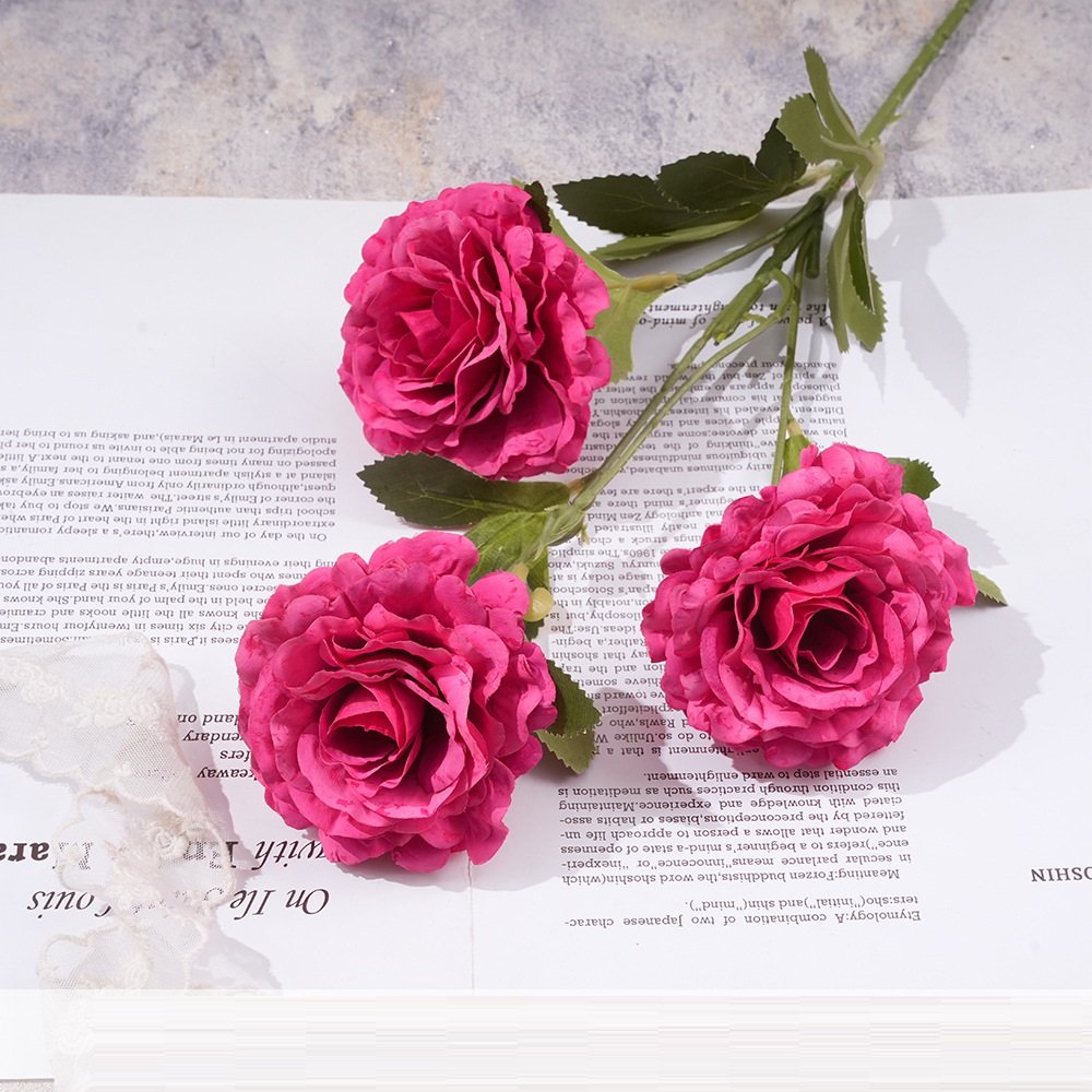 Wholesale Roma 3-Head Artificial Rose Spray Stem rs0003 - Image 2