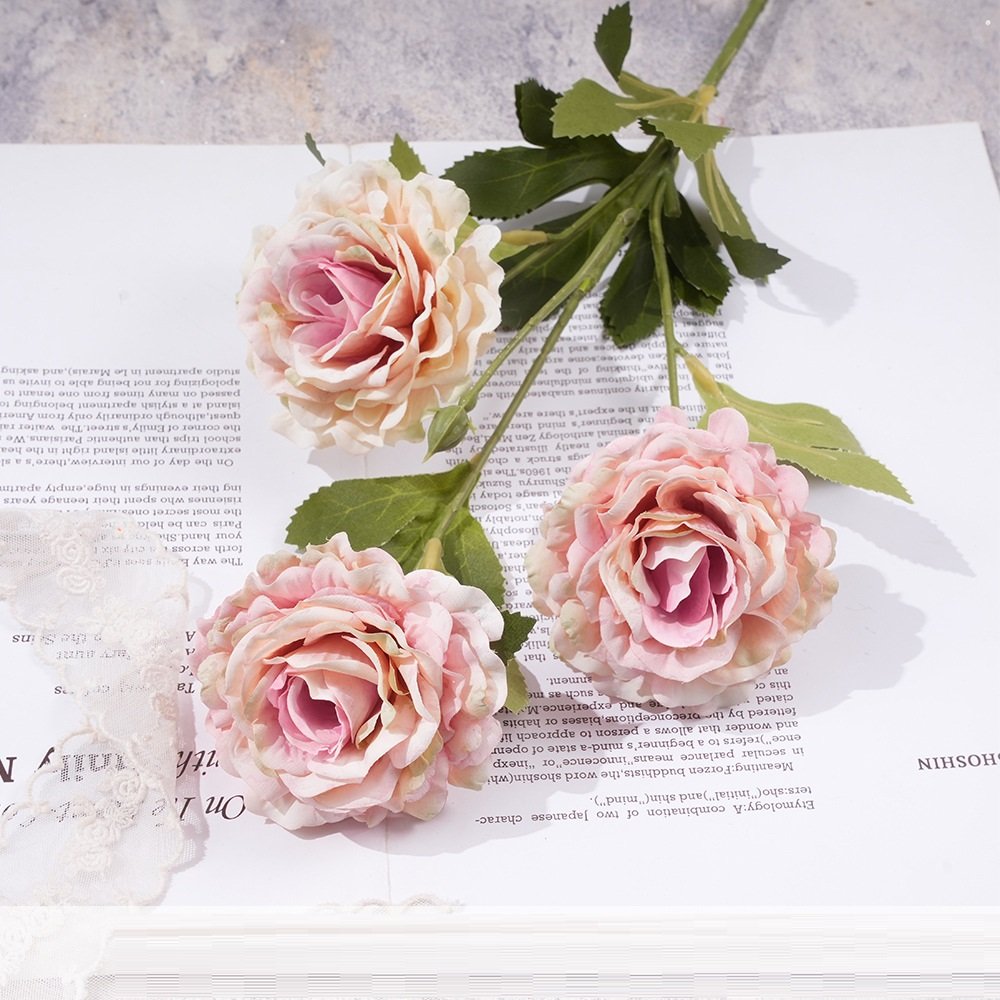 Wholesale Roma 3-Head Artificial Rose Spray Stem rs0003 - Image 4