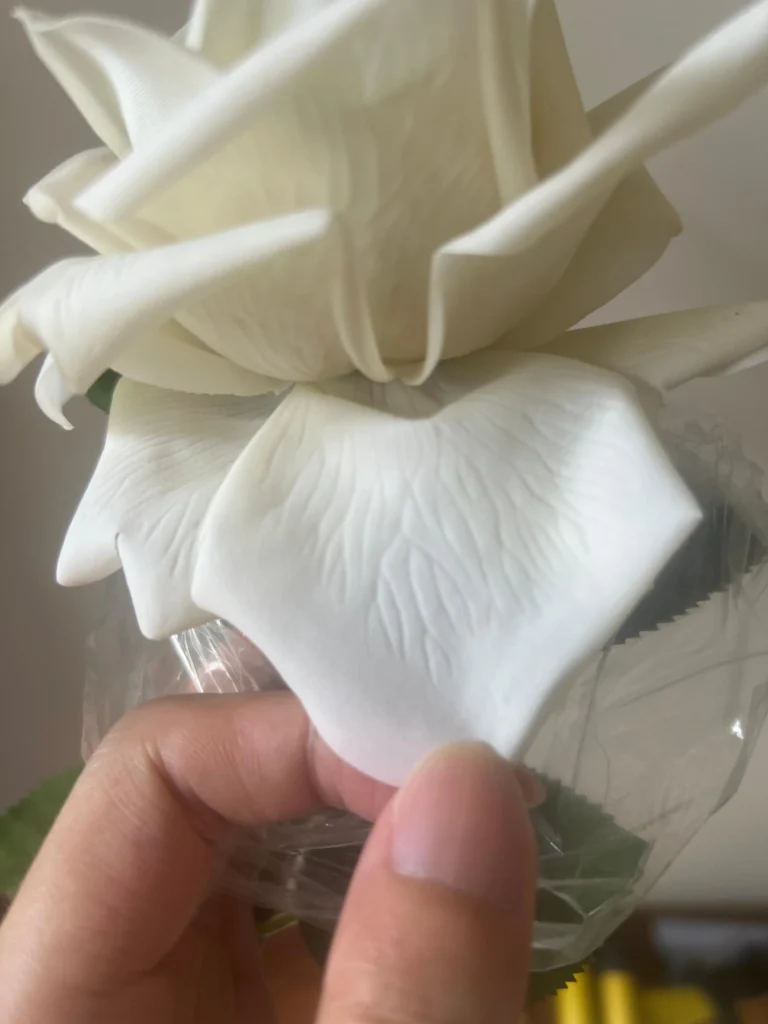 High-quality artificial roses with veins