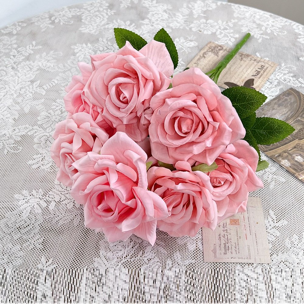 Wholesale 9-Head Artificial Spray Rose Stem rs0001 - Image 3