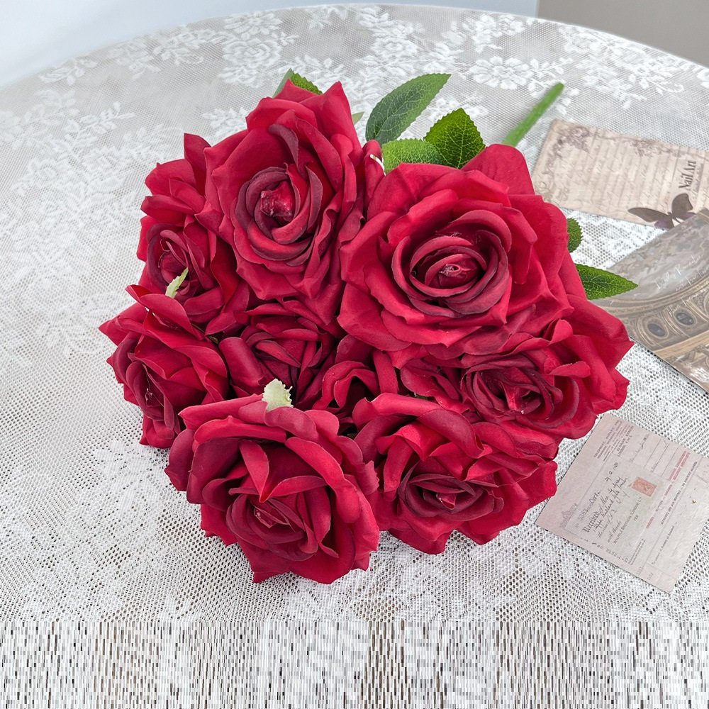 Wholesale 9-Head Artificial Spray Rose Stem rs0001 - Image 9