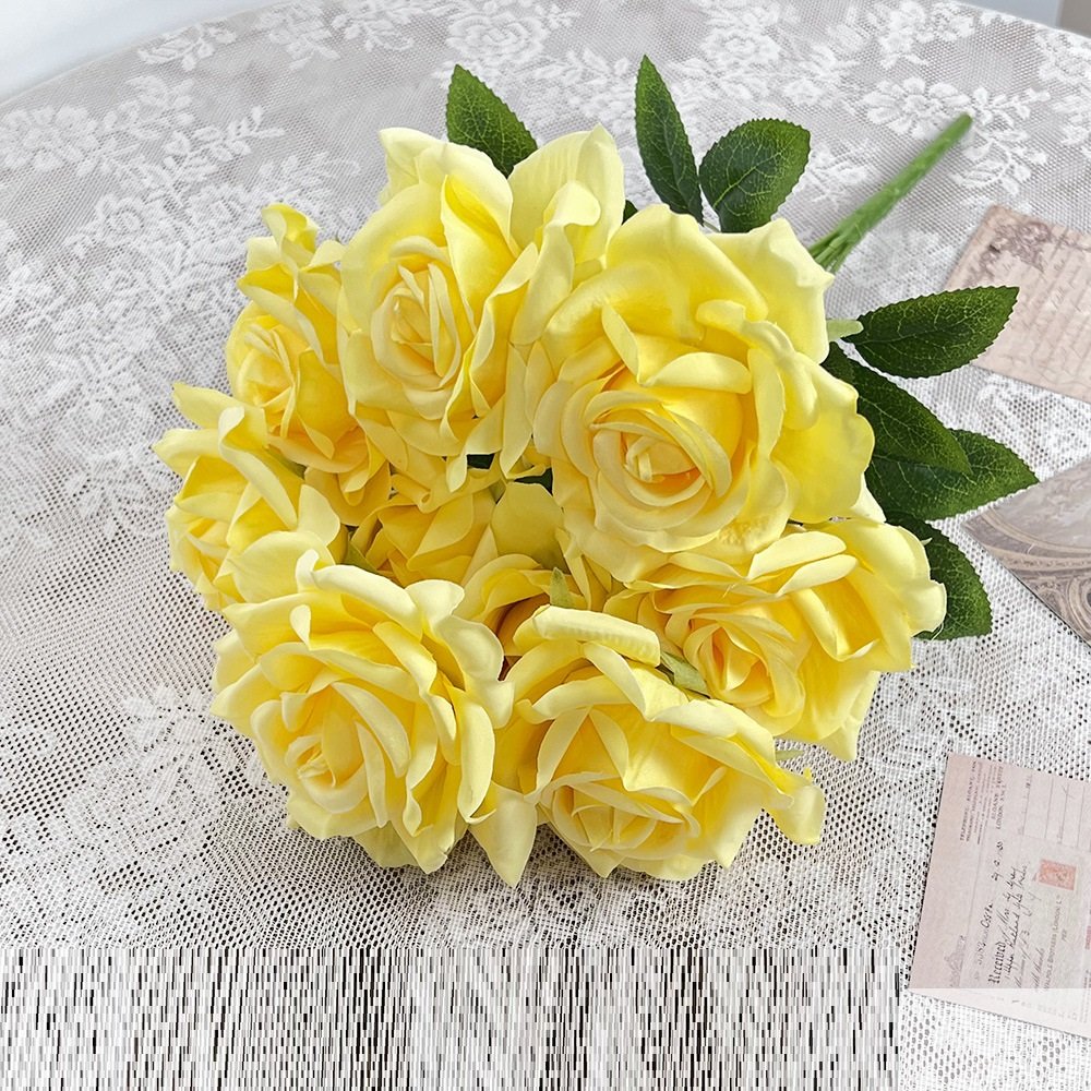 Wholesale 9-Head Artificial Spray Rose Stem rs0001 - Image 2