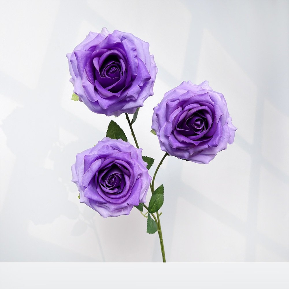 3-Head Moonlight Artificial Rose Spray Stem rs0002 - Image 2
