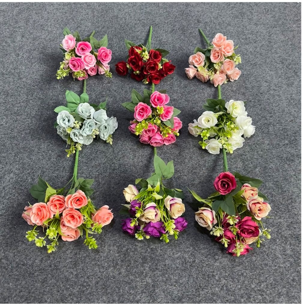 Artificial 10-Head Mini Rose Spray Stem