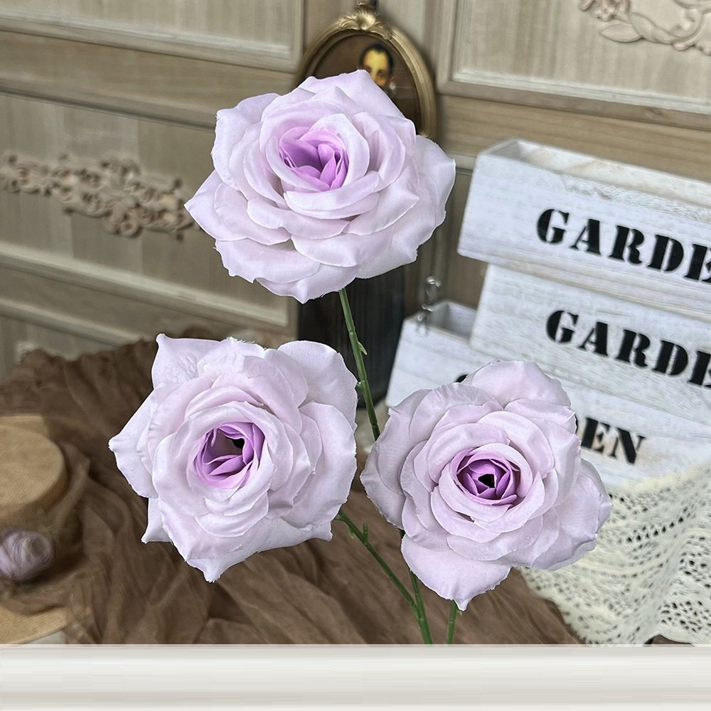 Wholesale 3-Head Artificial Rose Flower Stem rs0005 - Image 4
