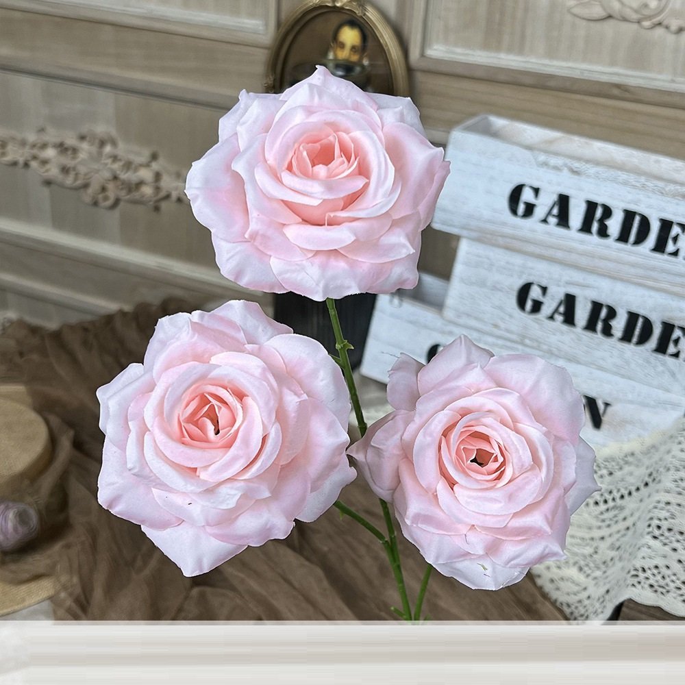 Wholesale 3-Head Artificial Rose Flower Stem rs0005 - Image 8