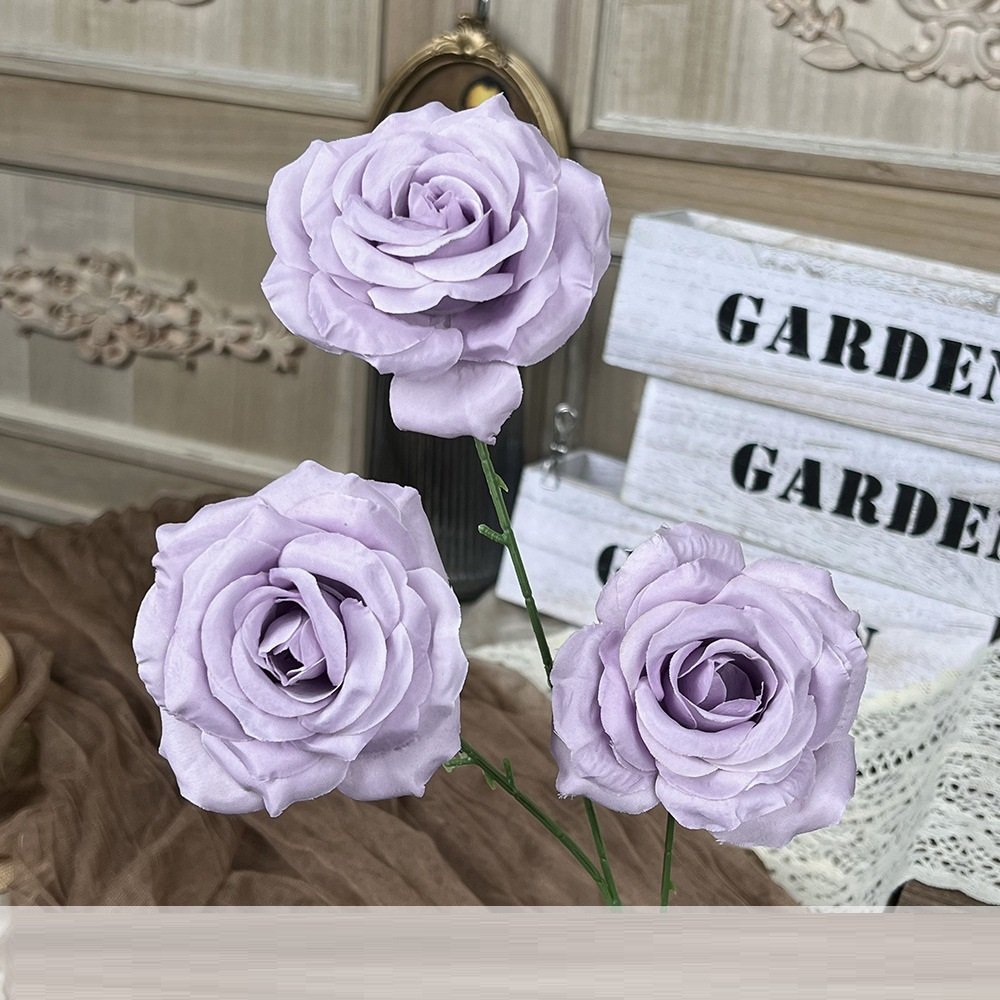 Wholesale 3-Head Artificial Rose Flower Stem rs0005 - Image 9