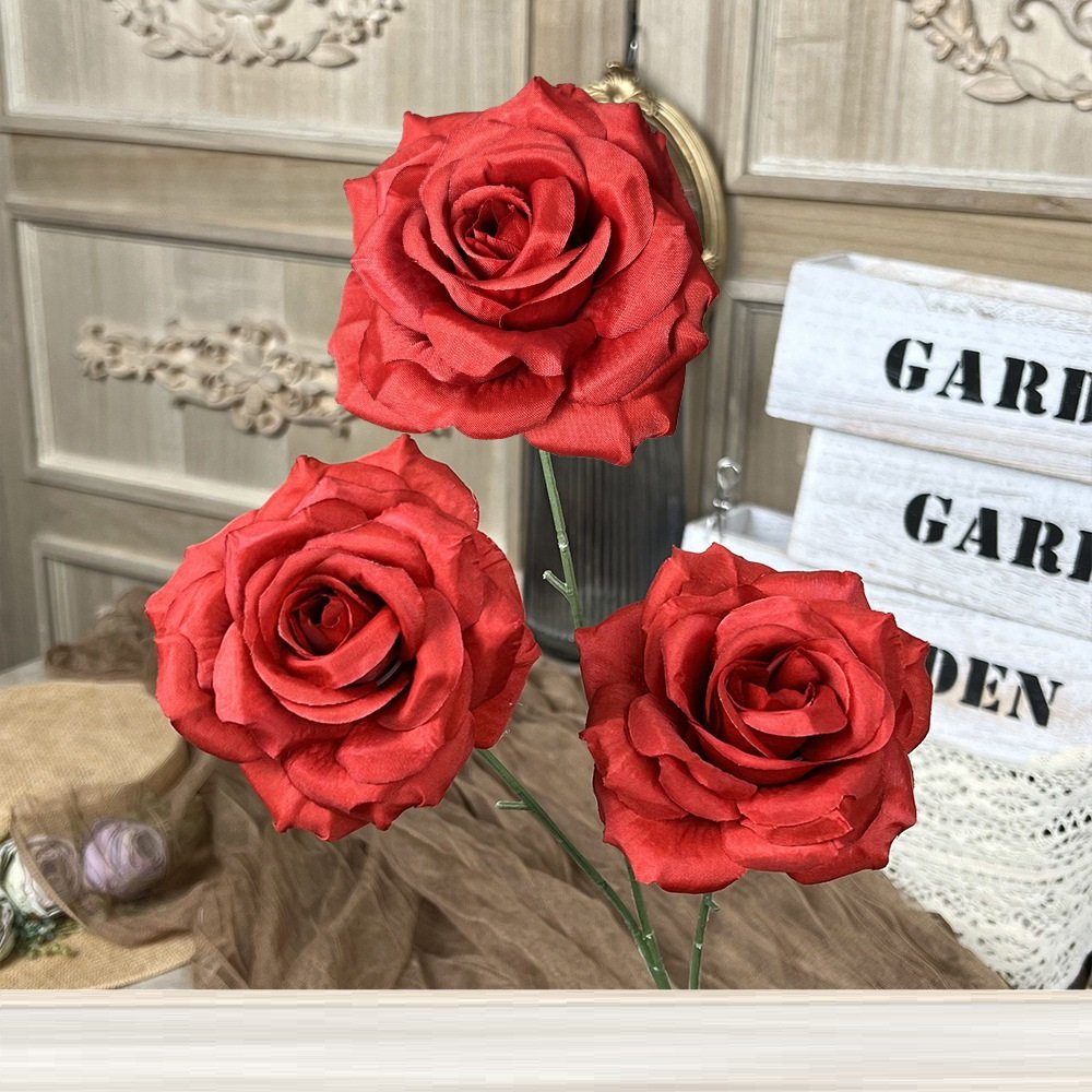 Wholesale 3-Head Artificial Rose Flower Stem rs0005 - Image 10