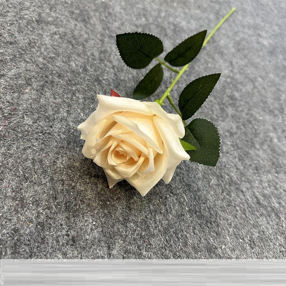 Champagne Artificial Valentine Rose Stem