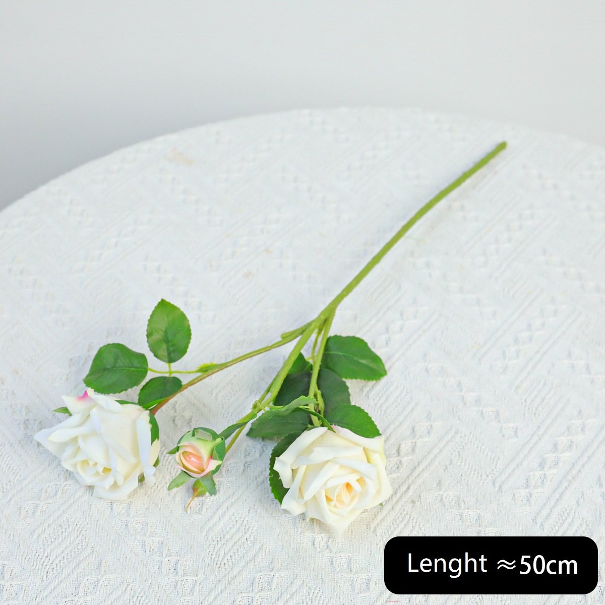 Wholesale 3-Head Real Touch Artificial Rose Stem for Wedding Decoration rs0009 - Image 2