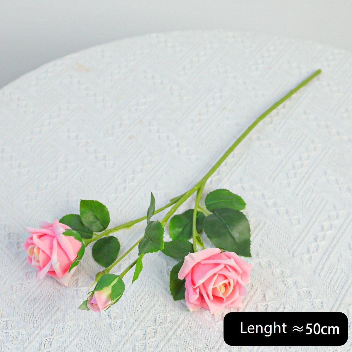 Wholesale 3-Head Real Touch Artificial Rose Stem for Wedding Decoration rs0009 - Image 5