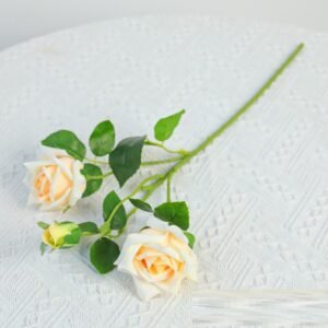 3-Head Real Touch Artificial Rose Stem