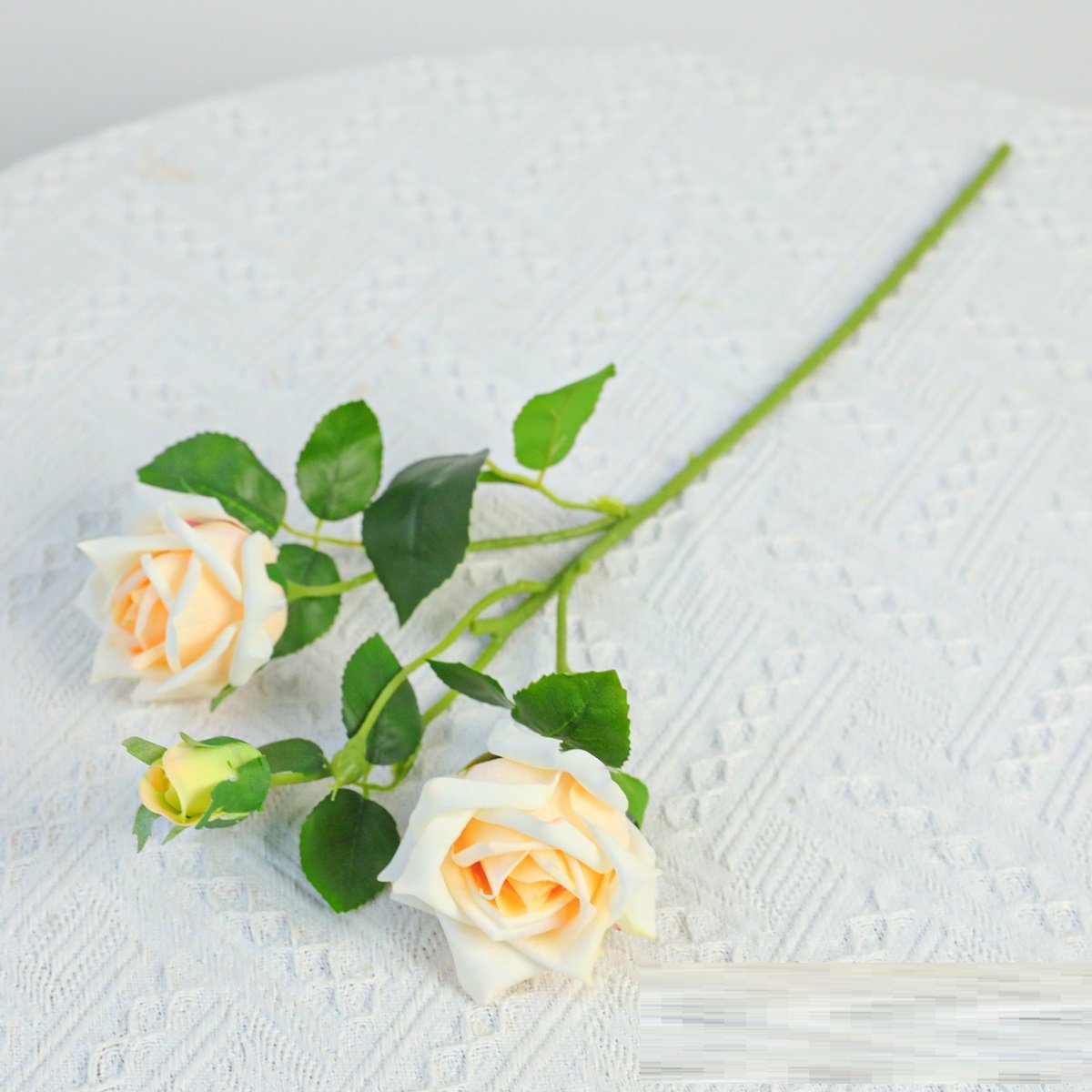3-Head Real Touch Artificial Rose Stem