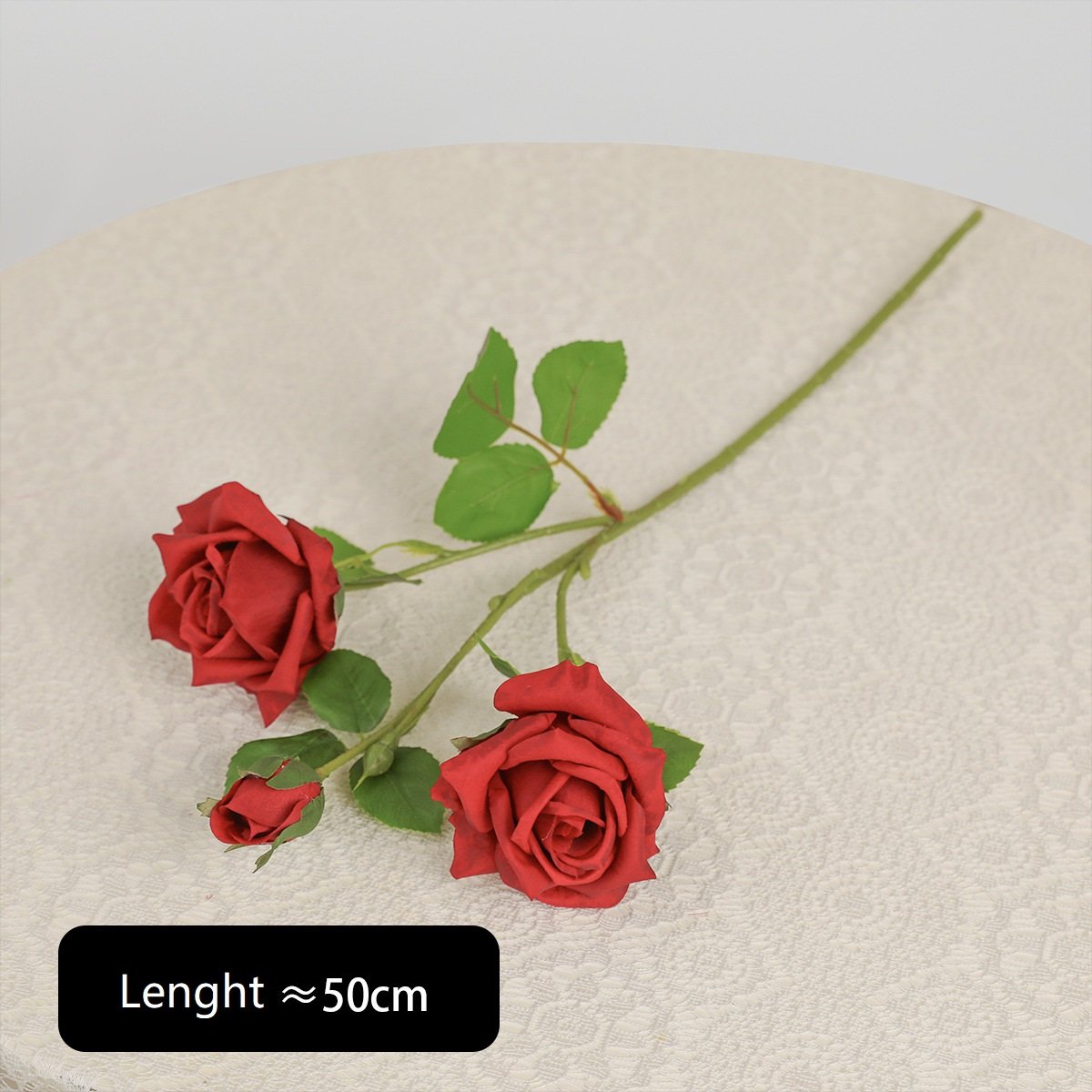 Wholesale 3-Head Real Touch Artificial Rose Stem for Wedding Decoration rs0009 - Image 3