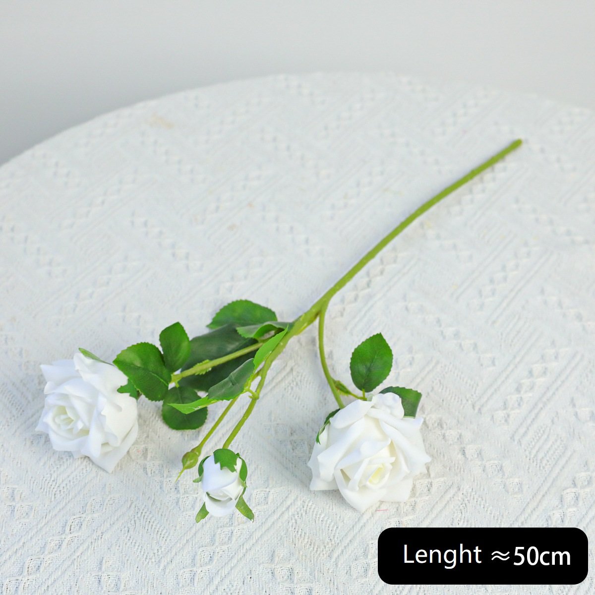 Wholesale 3-Head Real Touch Artificial Rose Stem for Wedding Decoration rs0009 - Image 4